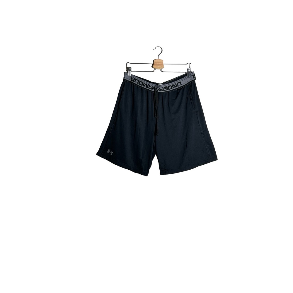 Under Armour HeatGear Mens XL Black Loose Fit Athletic Training Shorts Pockets - Picture 2 of 7